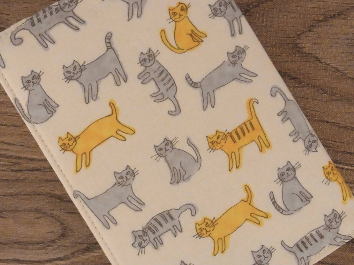 [ library book@] gum band . attaching book cover pocketbook cover *........ cat * ivory × yellow 