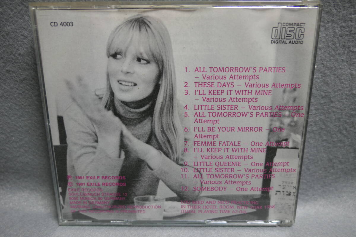 ●送料無料●中古CD● VELVET UNDERGROUND / THE BEDROOM TAPE / LOU REED & NICO - IN HOTEL ROOM - N.Y. 1968 ルー・リード / ニコ_画像2