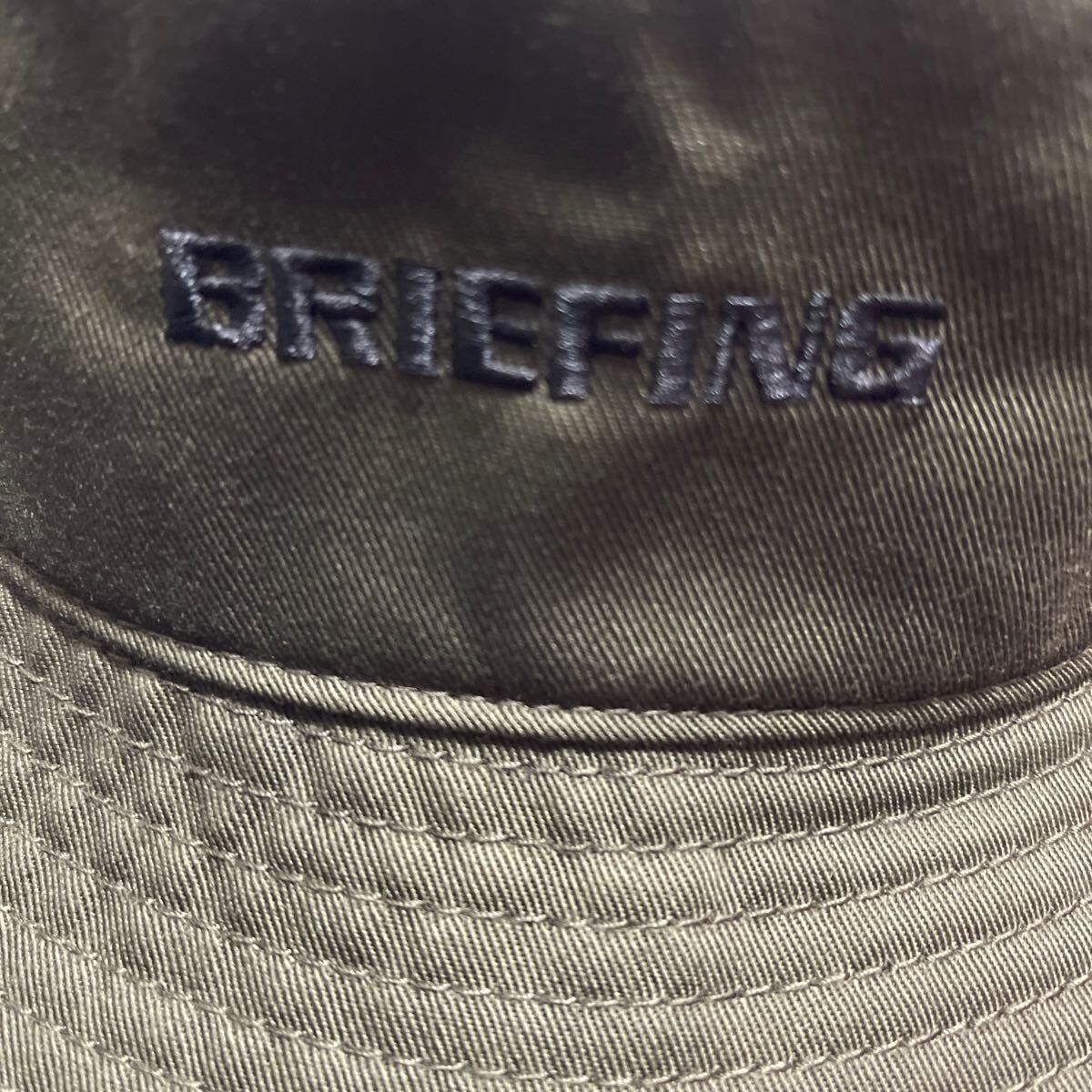 送料無料BRIEFINGブリーフィング最新BASIC HATバケットハットBRIEFING刺繍ロゴtee挿しMESHライナー蒸れ軽減汗止め伸縮Olive(お買得L)新品の画像2