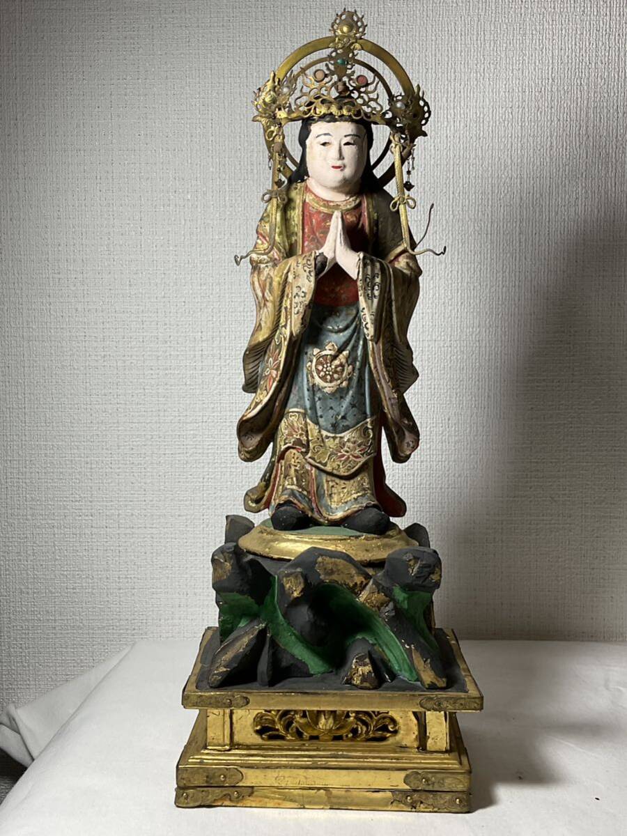 仏教美術 仏像 木彫仏教 彩色◆天部◆_画像1