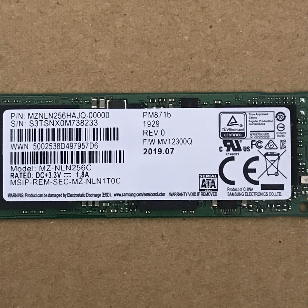 7990 SSD SATA SAMSUNG 256GB M2 M.2 2280_画像2