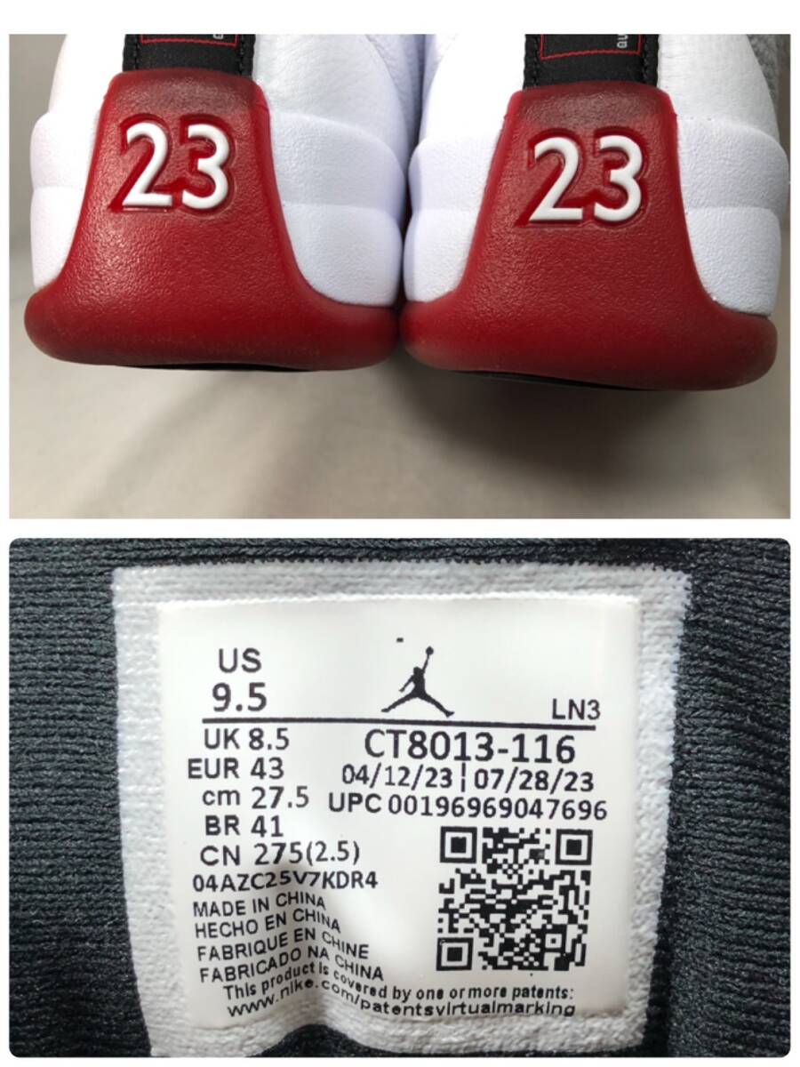 ■ Nike Air Jordan 12 Cherry (2023) AJ12 ナイキ エアジョーダン12 チェリー (2023) CT8013-116 27.5cm ●240323_画像8