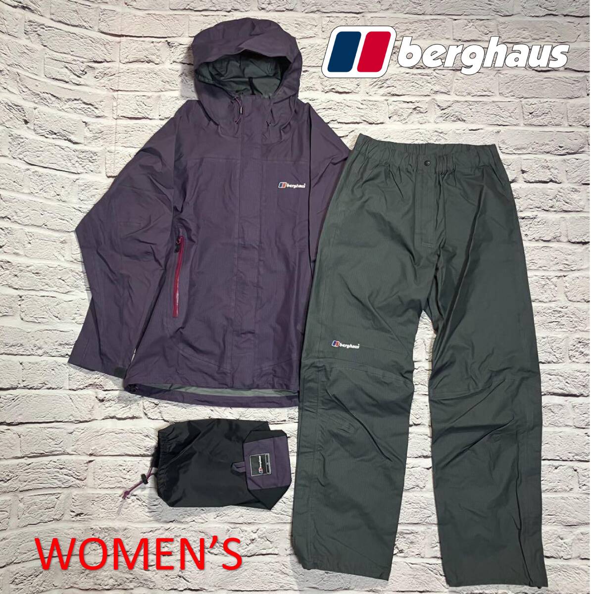 berghaus（バーグハウス）GORE-TEX WOMEN'S セットアップ GORE TEX STORM TREKKER SUITS AF 21500 女性用トレッキングスーツ 上下セット