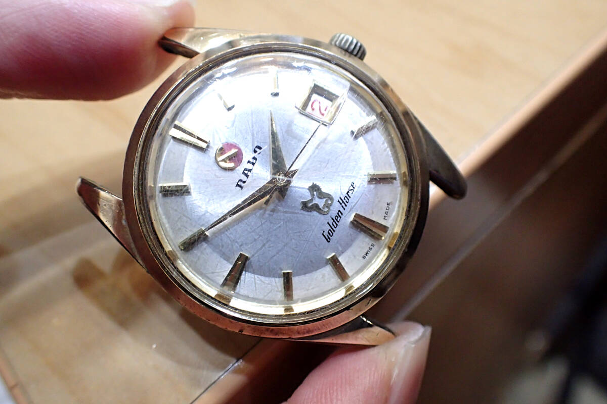 時計店在庫 ◆RADO/ラドー ゴールデンホース ◆ ゴールドケース/ねじ込み裏蓋　自動巻きメンズ腕時計_画像1