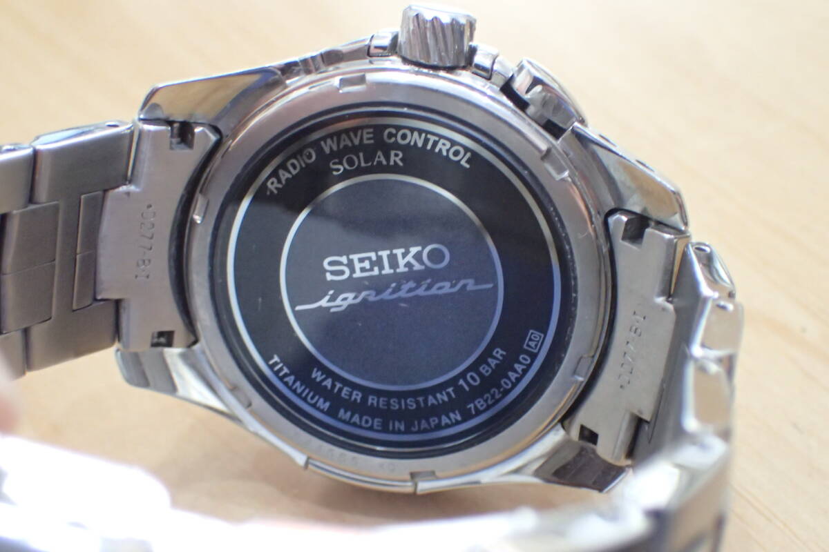 時計店在庫/長期保管 セイコー/SEIKO イグニッション◆ ソーラー電波時計 チタン製 7B22-0AA0 メンズ腕時計_画像5
