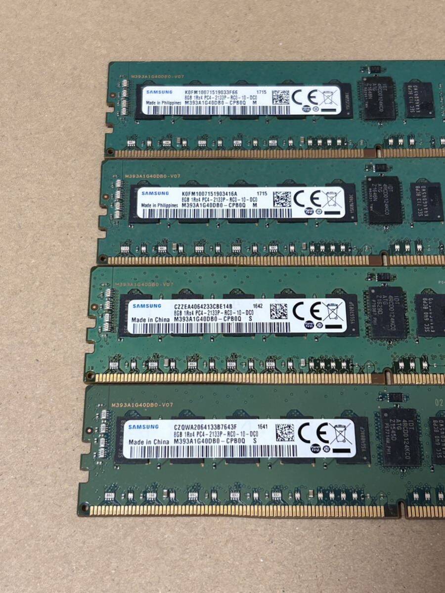 32GB【8GB *4枚セット】 Samsung /8GB 1Rx4 PC4 2133P サーバー DDR4 メモリー 2の画像1