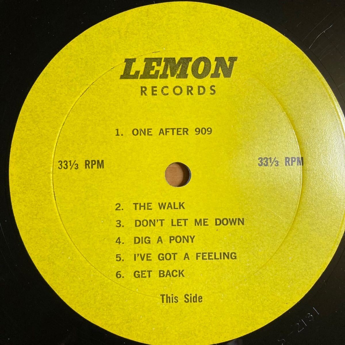 THE BEATLES GET BACK SESSION Lemon Records 初期プレス ブート LP _画像3