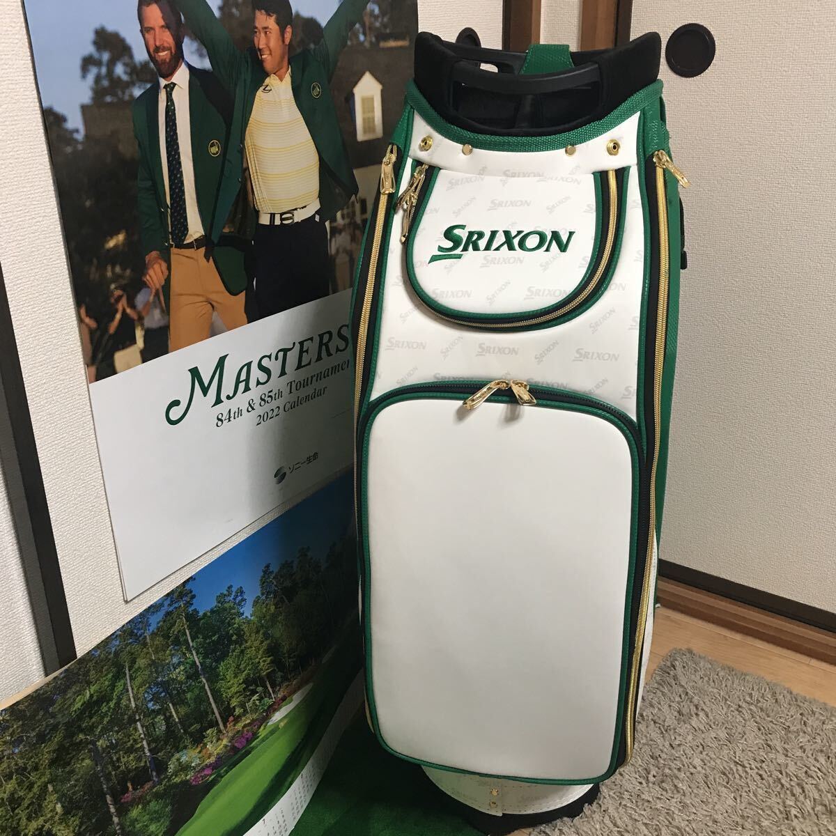 新品未使用 国内送料無料 SRIXON スリクソン キャディバッグ 松山英樹 マスターズ優勝記念 100個限定 10.5 ツアーバック クリーブランド_画像4