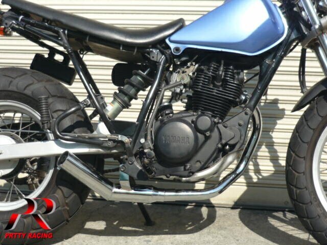 YAMAHA TW200 TW225 ショート管 70π マフラー メッキ_画像1