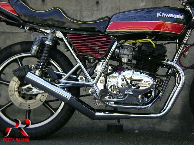 KAWASAKI Z250FT ショート管 70π マフラー メッキ_画像1