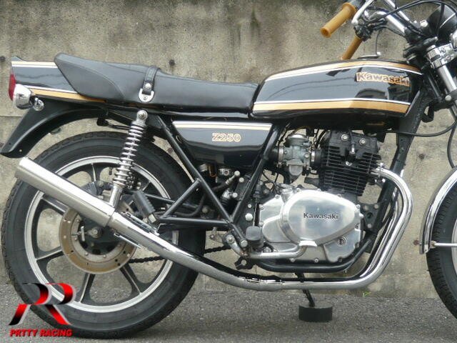 KAWASAKI Z250FT 2-1管 50.8π ステンレスサイレンサー タイプ2 マフラー メッキ_画像1