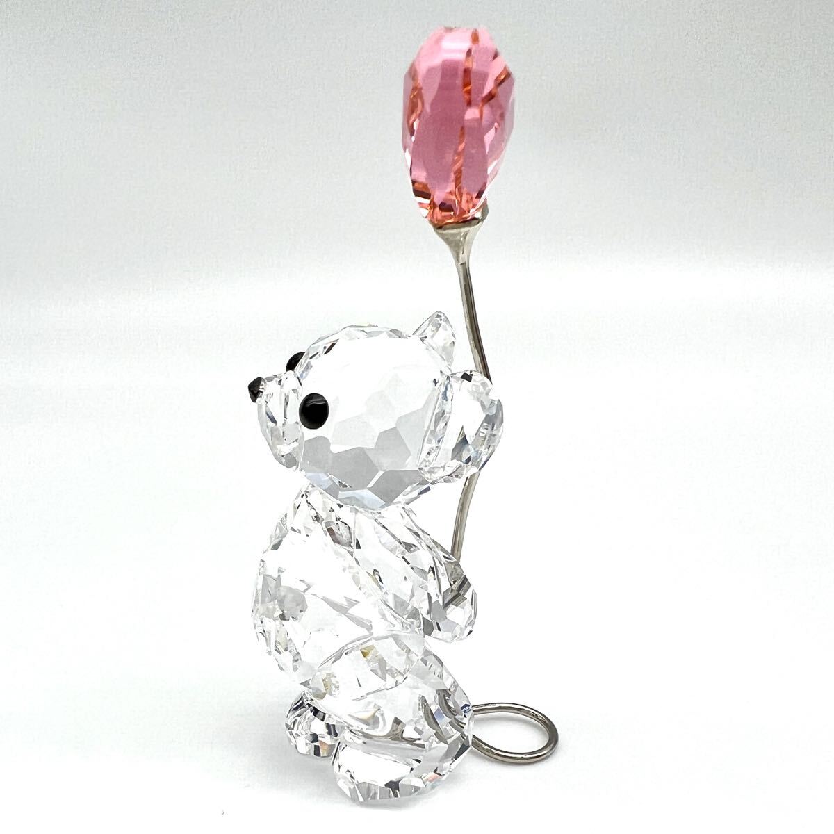 SWAROVSKI｜スワロフスキー フィギュア【アクティ】クマ ベア 風船 ハート クリスタルガラス ピンク フィギュリン 置物 ブランド a392etの画像3