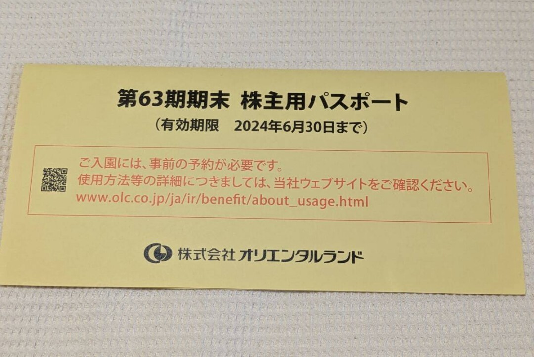 東京ディズニーリゾート 株主優待 ディズニーランド ディズニーシー　1枚　TDL 送料無料 東京ディズニーランド_画像3