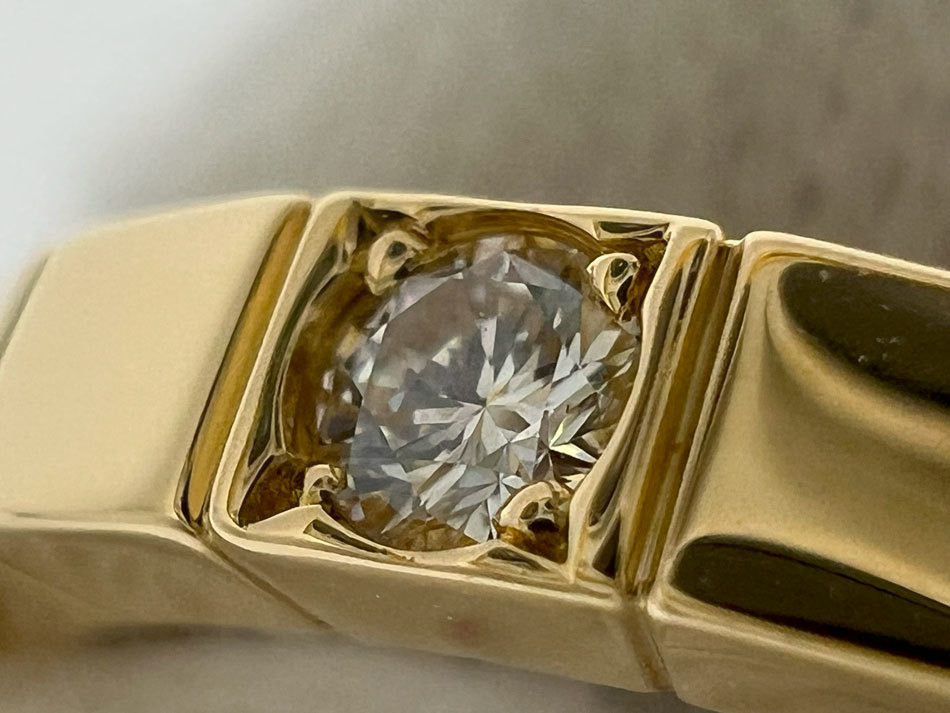 送料無料 Cartier カルティエ ラニエール リング 指輪 レディース 1P ダイヤ 750 K18 ピンクゴールド 45 新品仕上げ_画像5