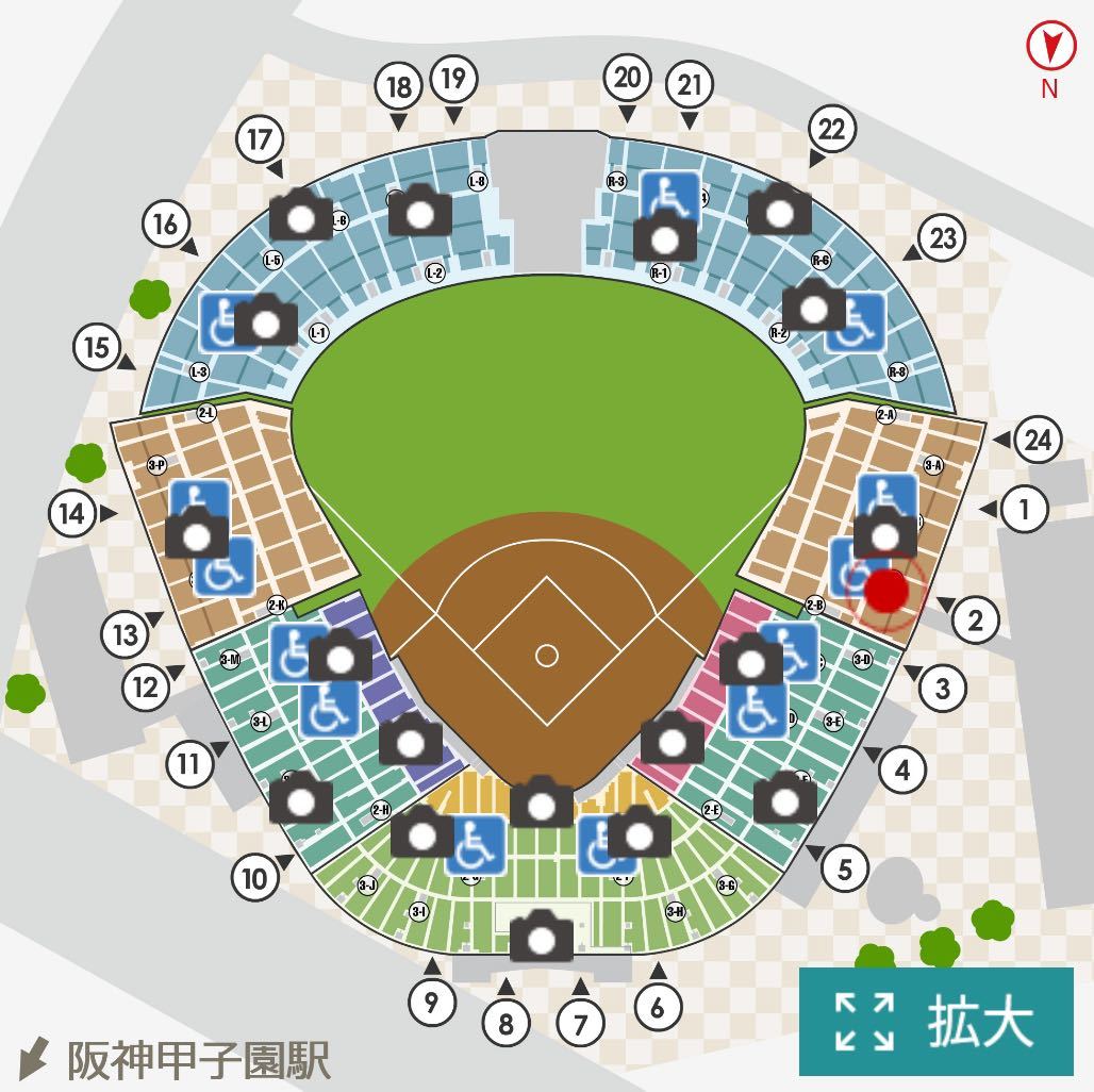 阪神タイガース 2024 オープン戦 2枚セット　3/9(土) 13:00 阪神甲子園球場阪神 - ヤクルト 1塁アルプス_画像1