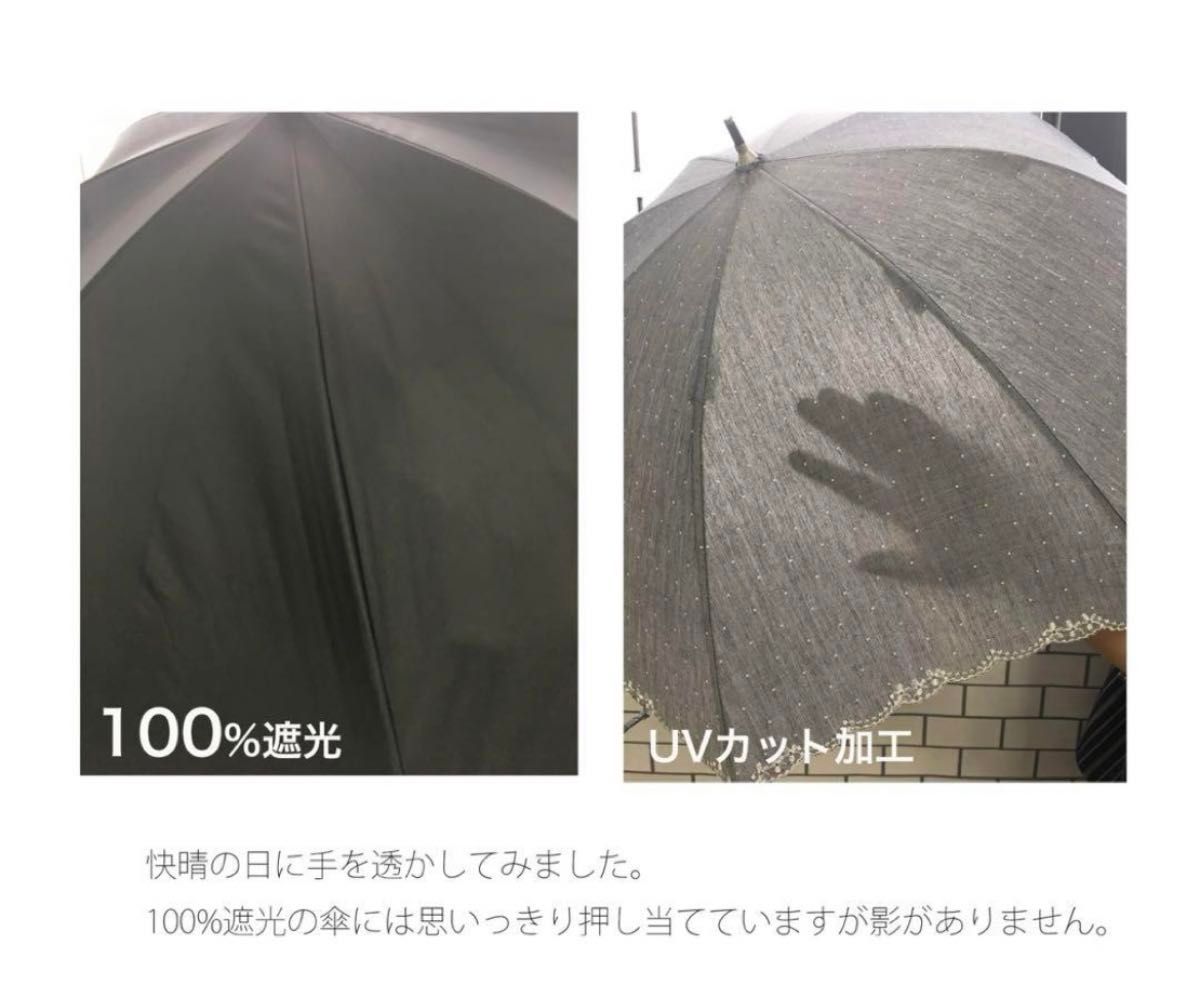 新品　utatane 日傘 完全遮光100% 晴雨兼用 竹ハンドル 晴雨兼用