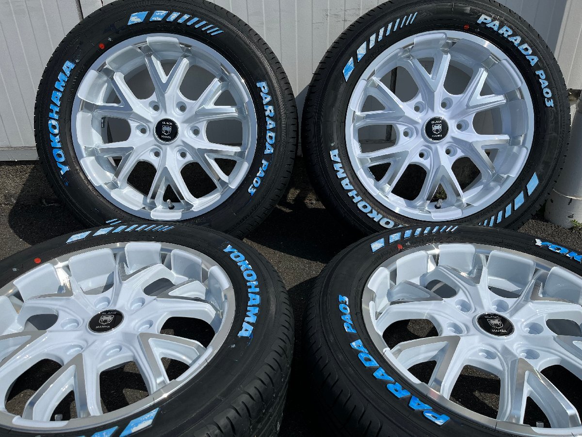 純正車高装着可!! 17インチ 6.5j 新品 4本セット タイヤホイールセット 215/60R17 ホワイトレター 深リム ハイエース ヨコハマ PARADA PA03_画像6