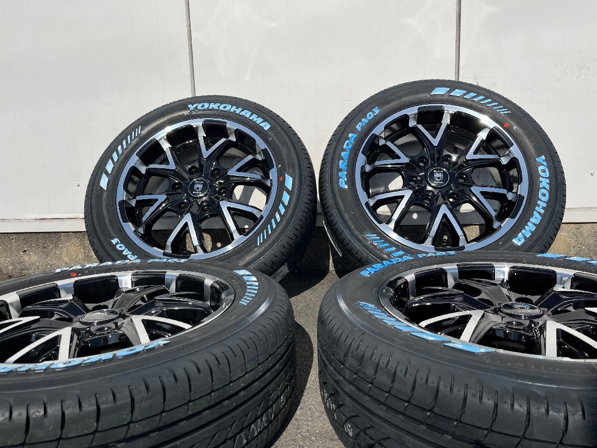 純正車高装着可!! 17インチ 6.5j 新品 4本セット タイヤホイールセット 215/60R17 ホワイトレター 深リム ハイエース YOKOHAMA PARADA PA03_画像5