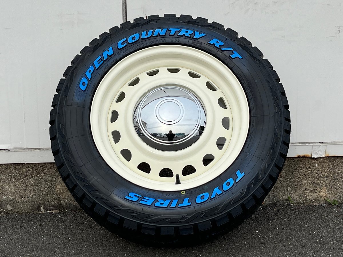 純正車高装着可! 16インチ 7j+38 215/65R16C 4本セット 新品 タイヤホイールセット ハイエース 鉄チン TOYO オープンカントリー ホワイト_画像7