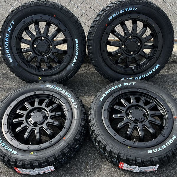 155/65R14 新品 タイヤホイール 4本セット タント NVAN アルト ハイゼット エブリイ 14インチ マッドスター ワンパク MT ホワイトレター_画像1