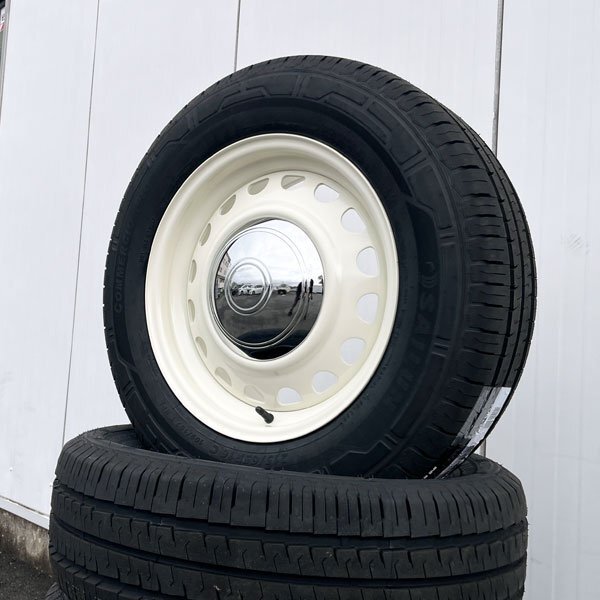 215/65R16C ハイエース 200系 バン専用タイヤ タイヤホイール 4本セット SAILUN COMMERCIO PRO D-STEEL ホワイト 即納可_画像2