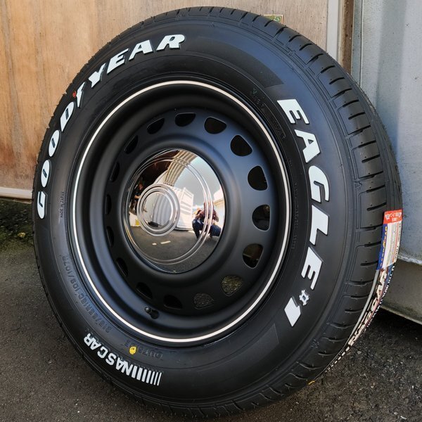 新作 ハイエース 200系 レジアスエース グッドイヤー ナスカー 215/65R16C タイヤ ホイール 4本 セット ホワイトレター D-STEEL_画像5