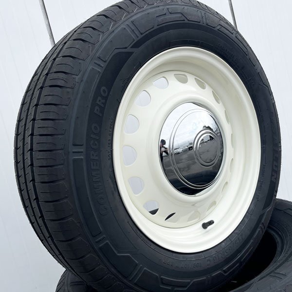 SAILUN COMMERCIO PRO D-STEEL 新品 タイヤホイール 4本セット ハイエース 200系 バン専用タイヤ 215/65R16C ホワイト 即納可_画像4