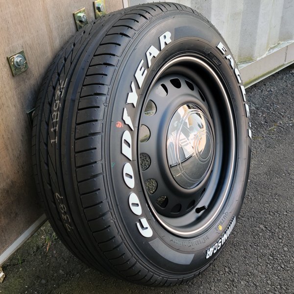 新発売 ハイエース 200系 レジアスエース GOODYEAR NASCAR 215/65R16C 16インチ タイヤ ホイール 4本 セット ホワイトレター D-STEEL_画像6