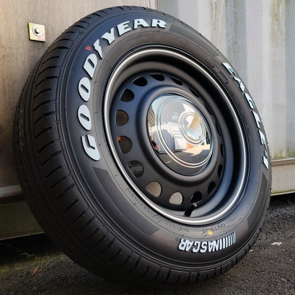 新作 ハイエース 200系 レジアスエース グッドイヤー ナスカー 215/65R16C タイヤ ホイール 4本 セット ホワイトレター D-STEEL_画像4