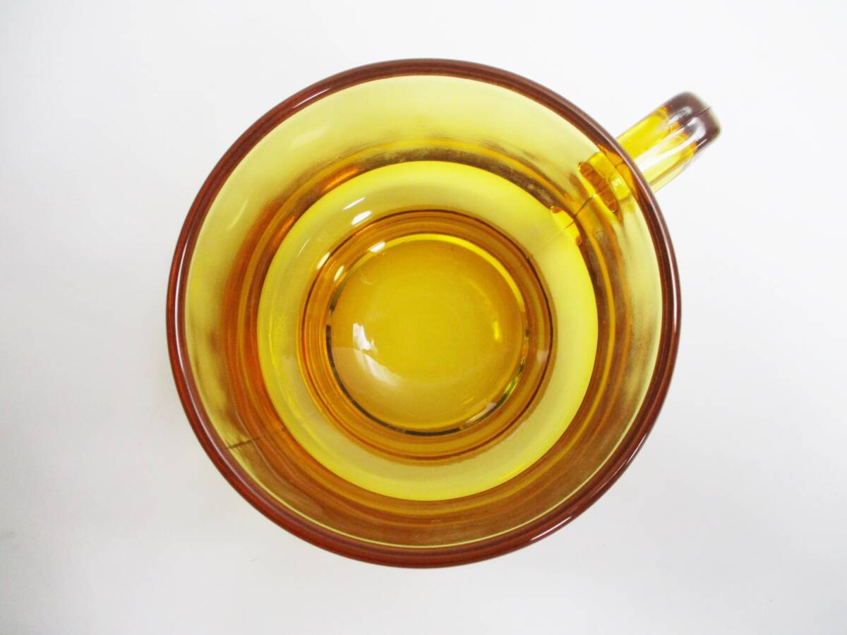 《ジャムルK》 hc0331-145◆送料無料◆ レトロ ガラス食器 曾我 SOGA GLASS アンバーガラス カップ＆ソーサー 5客セット 飴色 琥珀の画像5