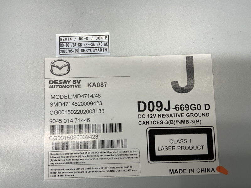 MZ014 DK CX-3 XD TOURING  L упаковка  4WD  оригинальный  DVD  аудио   дека  ◆D09J-669G0 D ★ работоспособность  OK ○