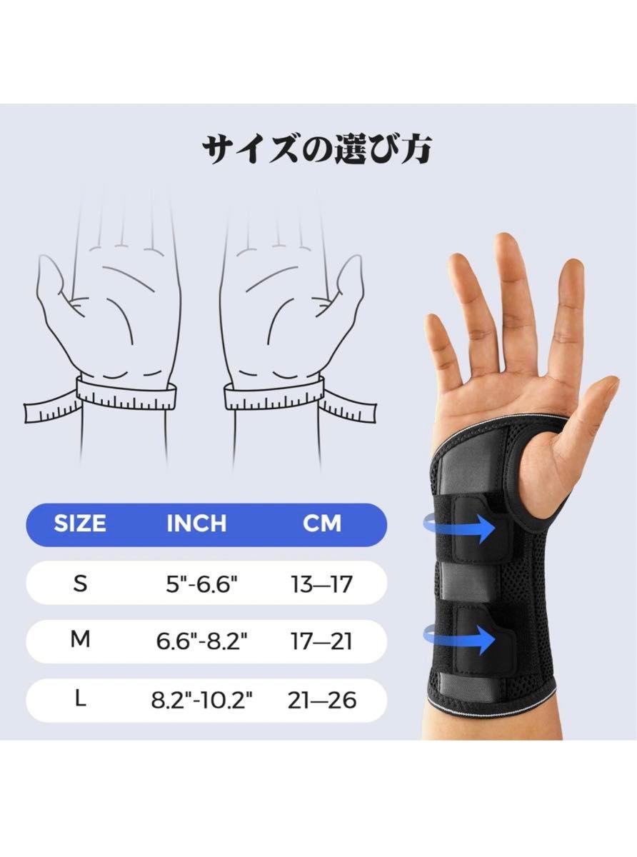 手首 サポーターリストガード 強力固定サポート 手首負担軽減 吸汗速乾