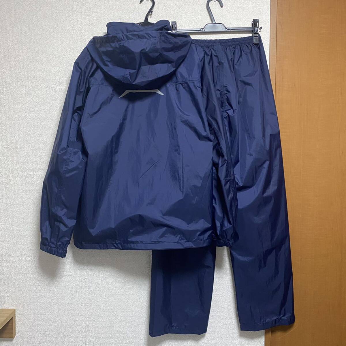 * unused kaji make-up |7740b Liza Tec rainsuit LL navy reverse side mesh waterproof material raincoat rainwear Toray ko- Tec s going to school commuting 