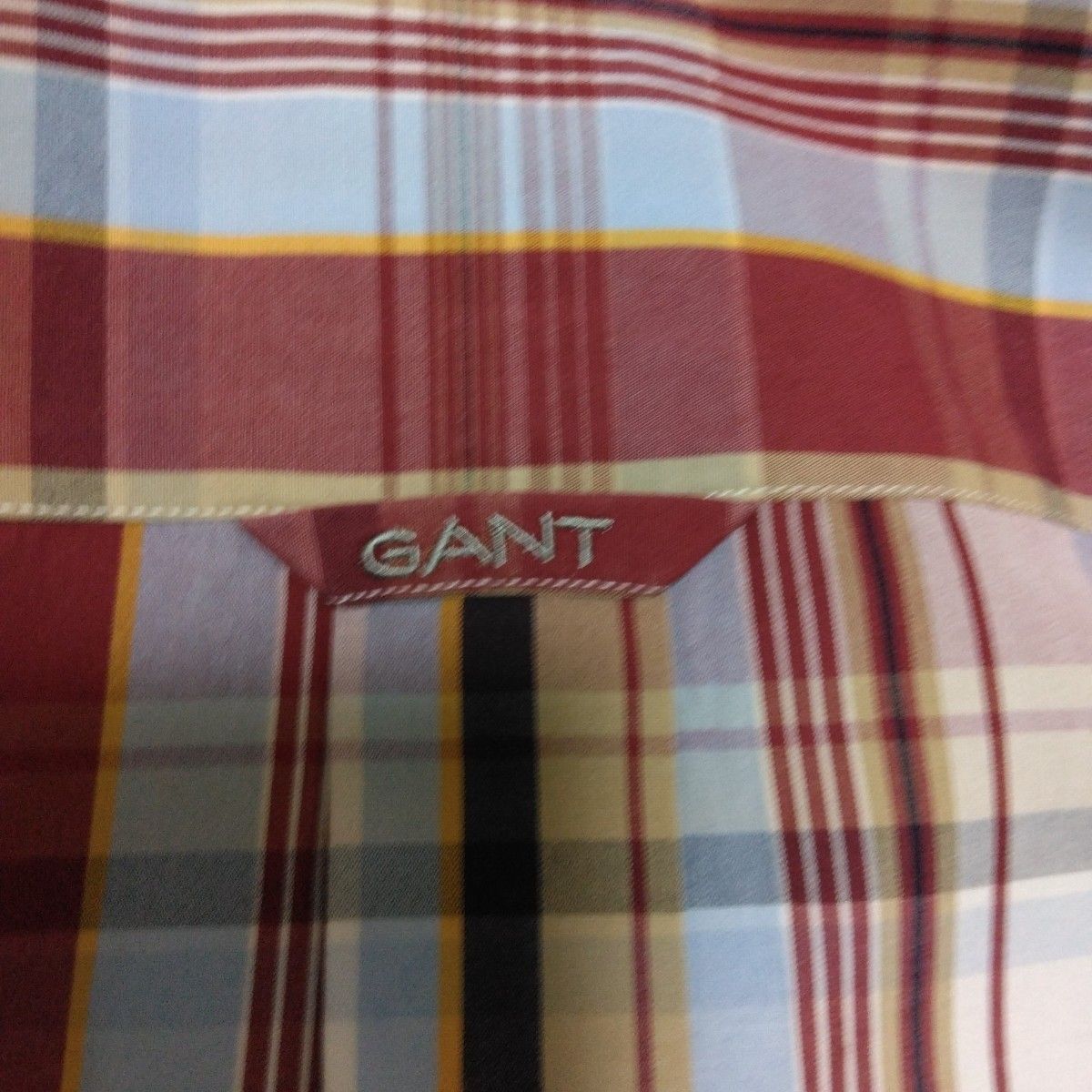 美品 GANT マルチカラー チェック柄 ボタンダウン 薄手 長袖シャツ