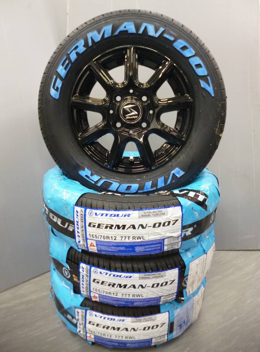 ○ホワイトレタータイヤ・NW★165/70R12★デカ文字★145/80R12装着車・キャリーエブリーハイゼットクリッパーアトレーNバンバモスアルト★G_画像1