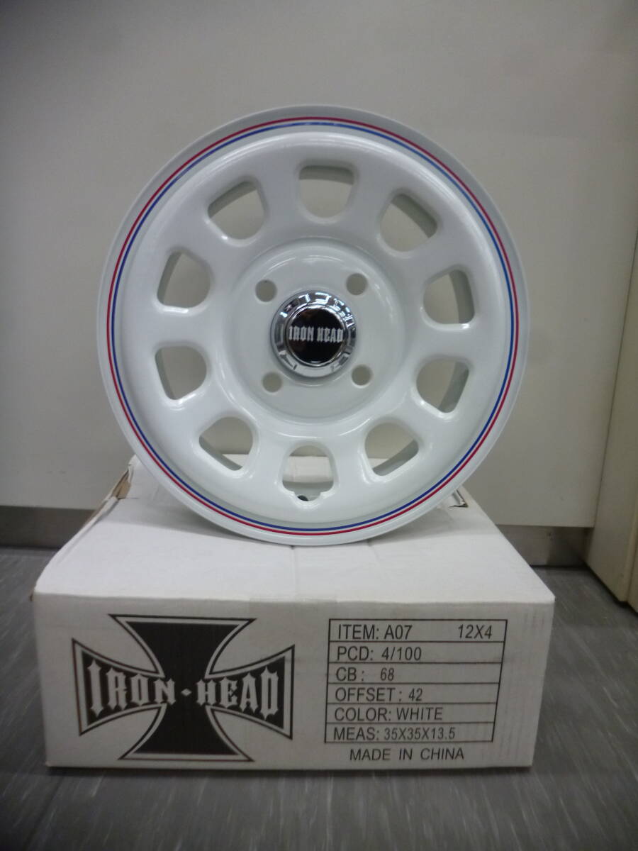 新品4本セット★デイトナ★ホワイト12×4J★軽自動車・軽トラック・軽バン・ハイゼット・エブリー・キャリー・サンバー・★G