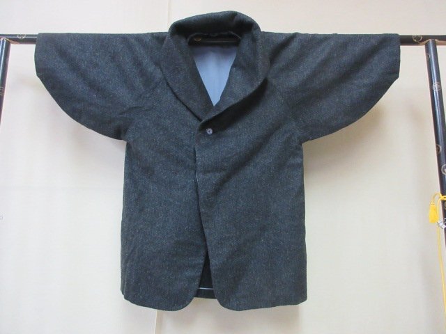 1 jpy superior article wool Japanese clothes coat black black winter thing . what ..... high class . length 92cm. width 56cm[ dream job ]***