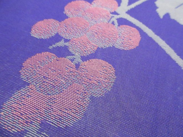 1 jpy superior article silk kimono fine pattern . antique retro purple .. Tang . stylish high class single . length 151cm.64cm[ dream job ]***