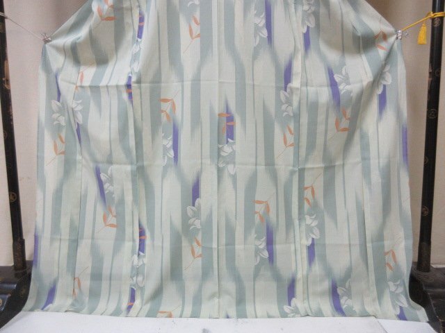 1 jpy superior article silk kimono fine pattern ... arrow . Cattleya . flower lovely stylish high class single . length 164cm.66cm[ dream job ]***