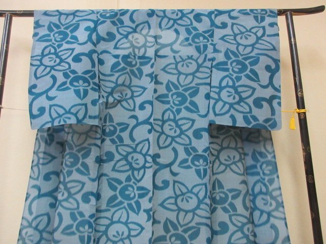 1 jpy superior article silk kimono fine pattern . antique retro .. flower flower Tang . stylish high class single . length 137cm.63cm[ dream job ]***