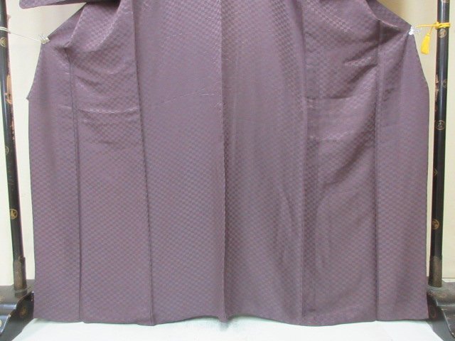 1 иен хорошая вещь натуральный шелк кимоно однотонная ткань . нет формальный правильный оборудование фиолетовый город сосна входить .. индустрия модный одиночный . длина 157cm.69cm[ сон работа ]***