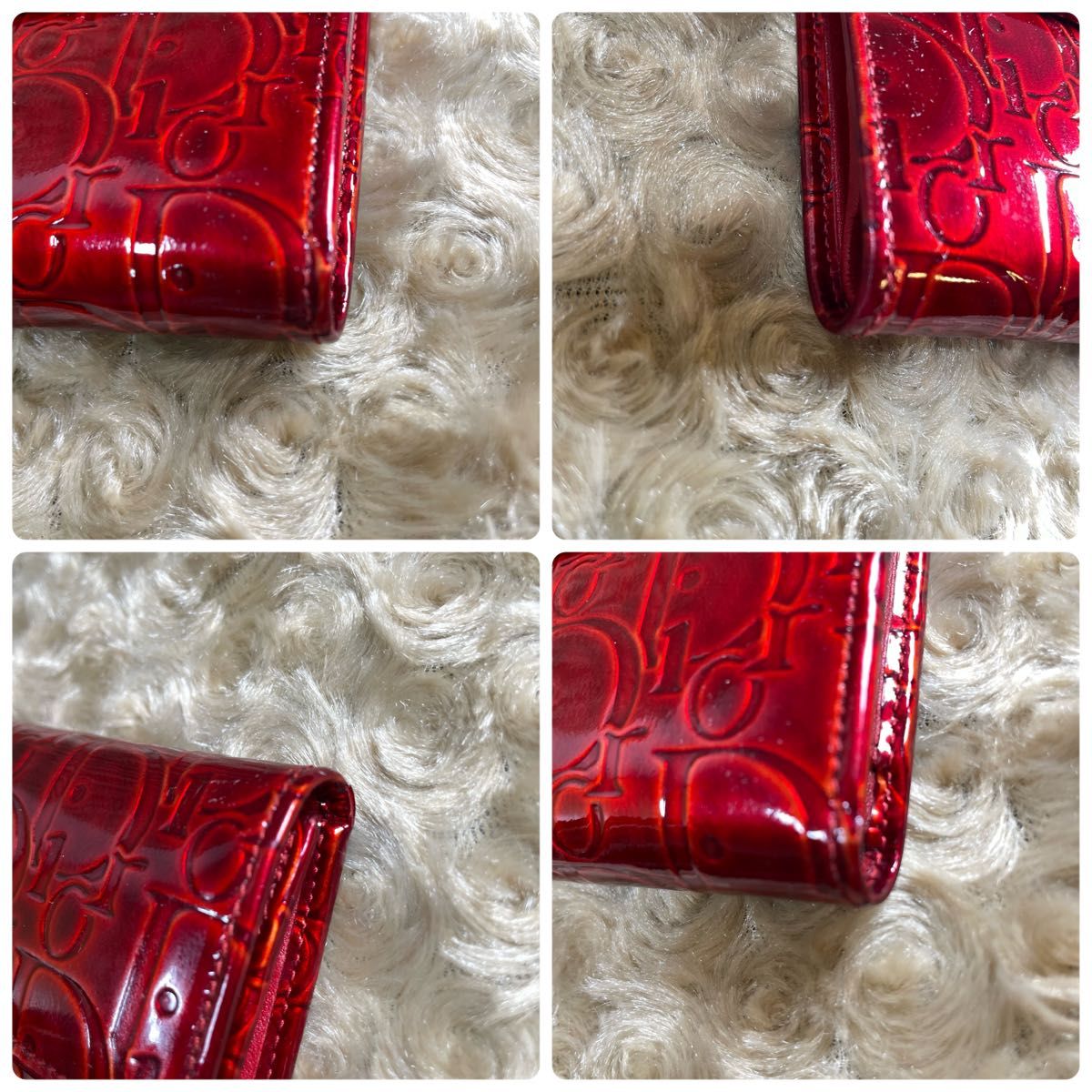 クリスチャンディオール トロッター柄 エナメル 折り財布 人気のトロッター柄】クリスチャン ディオール dior エナメル