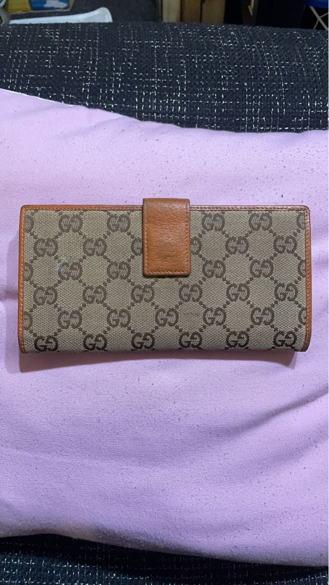 グッチ GUCCI 長財布 GGキャンバス 二つ折り 財布 キャンバス レザー ウォレット ベージュ 