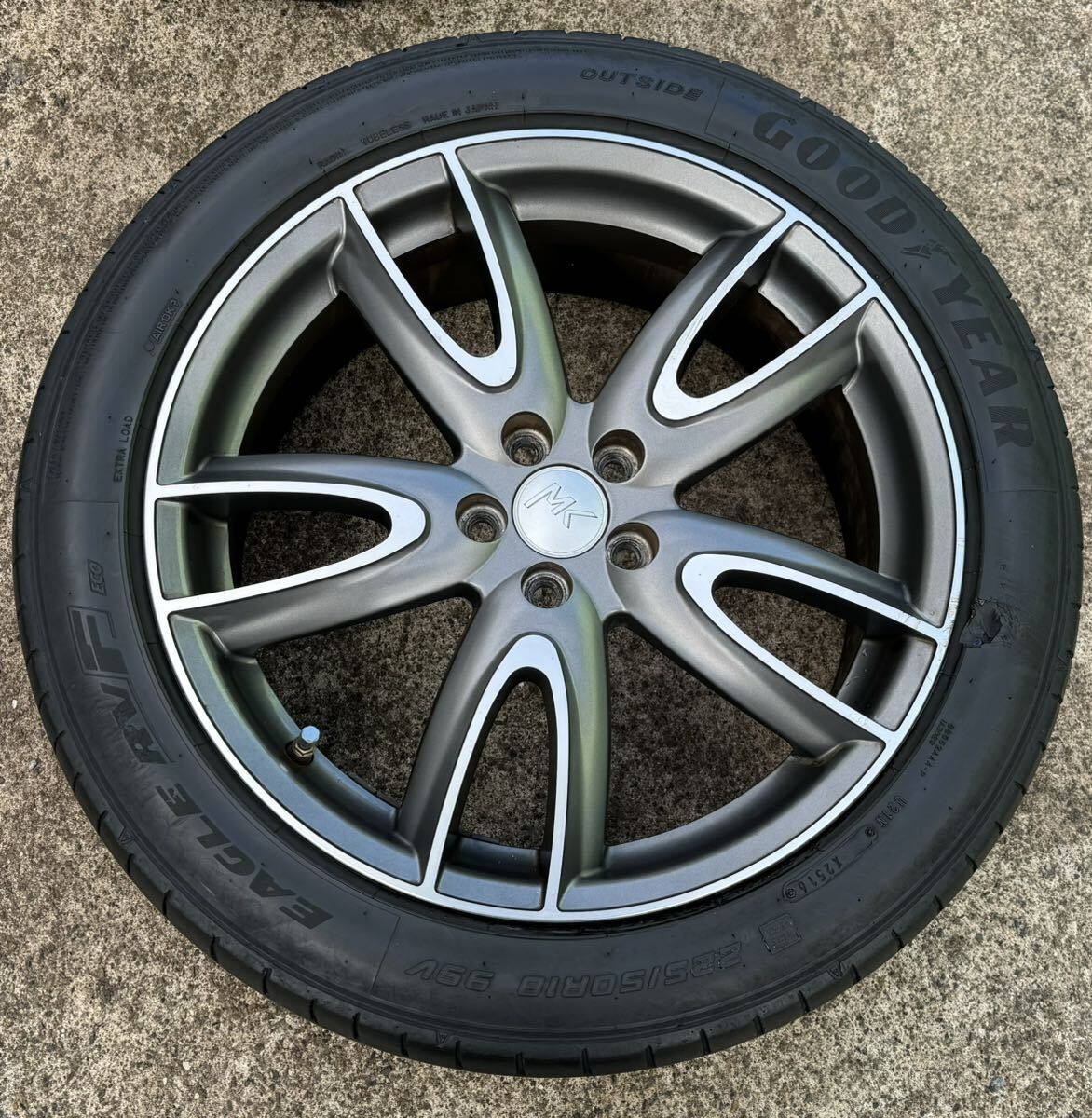 MK MOTOR SPORT 18インチホイール18X7.5J PCD-100+48 穴5 ラジアルタイヤ 225/50R18 ★センサー付き★AN209_画像5