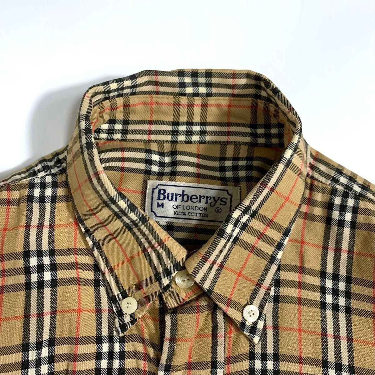 ビッグシルエット！BURBERRY LONDON バーバリー ロンドン　ノバチェックシャツ ボタンダウン　メンズシャツ　M L 