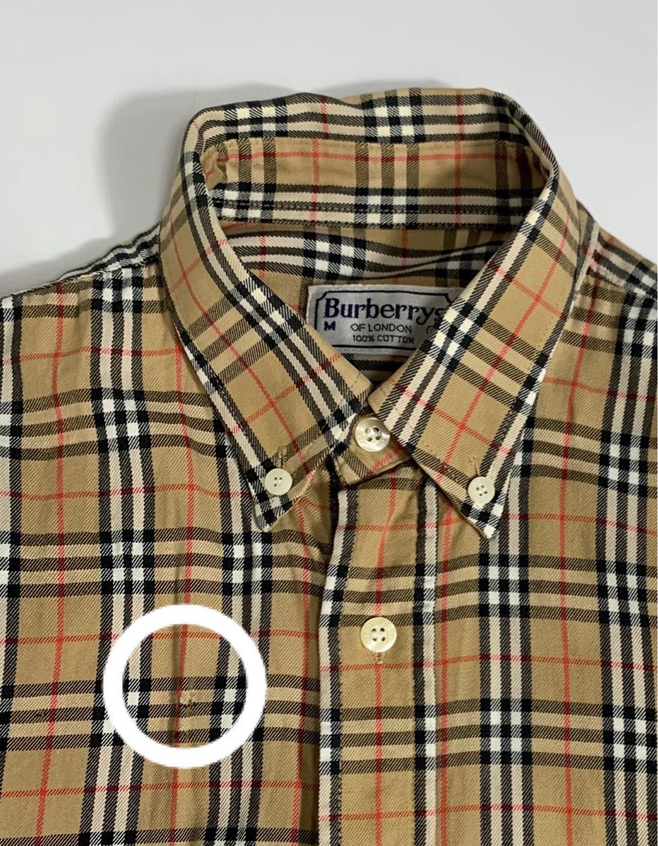 ビッグシルエット！BURBERRY LONDON バーバリー ロンドン　ノバチェックシャツ ボタンダウン　メンズシャツ　M L 