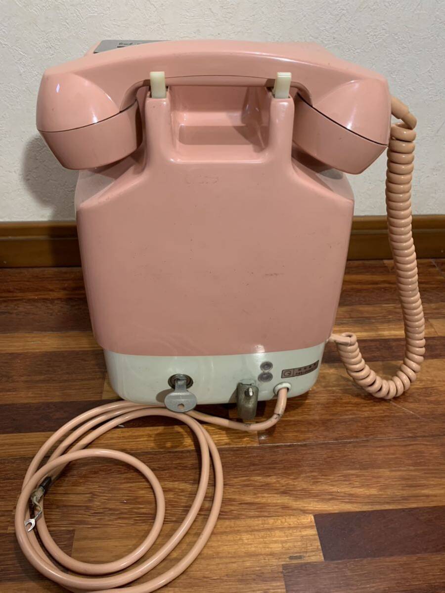  pink telephone 117 time signal heard. key equipped Showa Retro pink telephone public telephone 675S-A2 Japan electro- confidence telephone corporation NTT