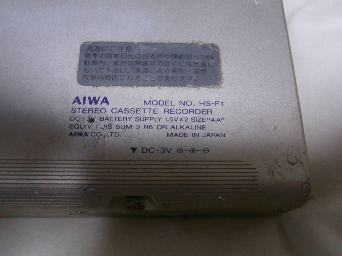 AIWA ステレオカセットレコーダー HS-F1 ポータブルカセット TAPE テープレコーダー ウォークマン カセットプレーヤー アイワ の画像3