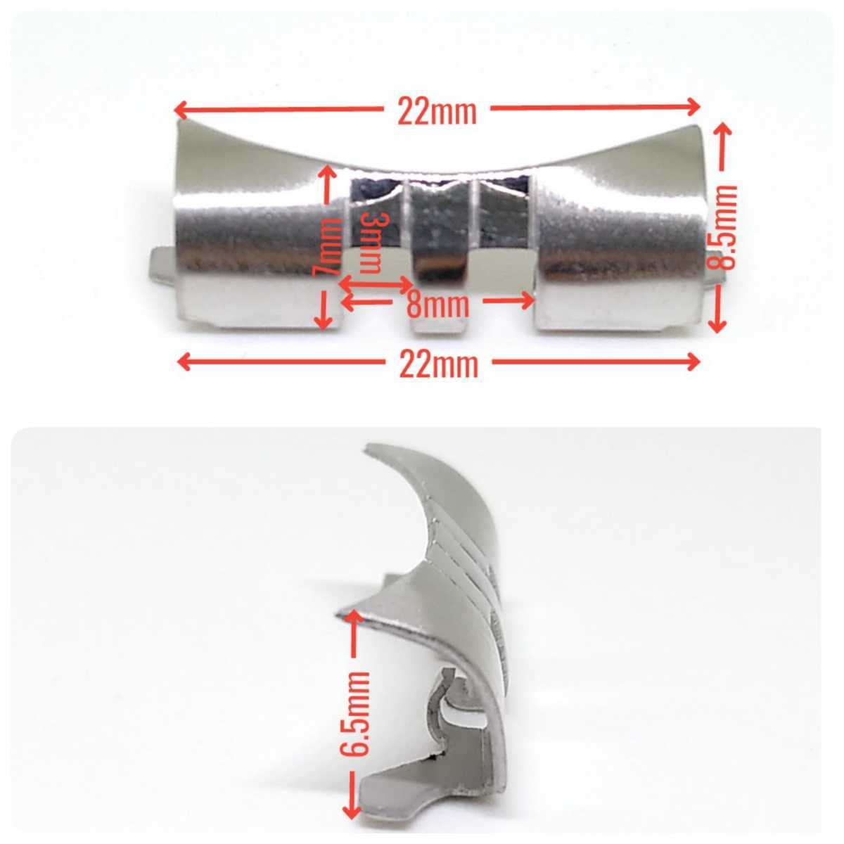 送料無料 腕時計ベルト 22mm 5連 弓カン ジュビリータイプ シルバー 無垢 B11の画像3