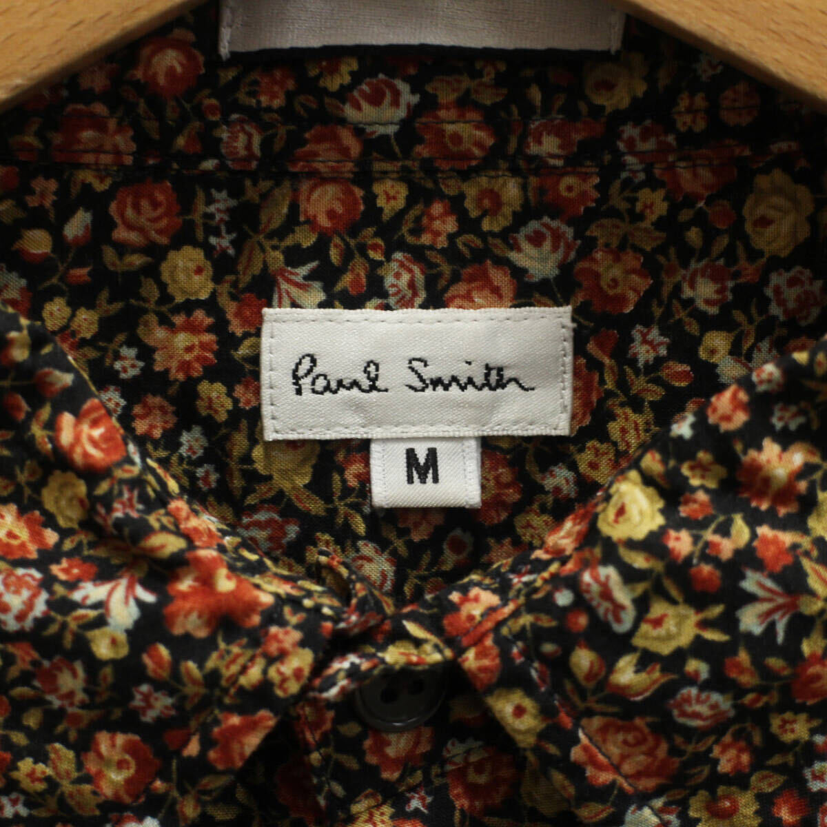 Paul Smith ポールスミス 小花柄 フラワープリント 柄シャツ 長袖シャツ M 黒_画像3